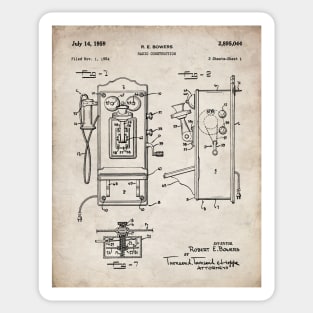 Phone Patent - Telephone Hallway Home Decor Art - Antique Sticker